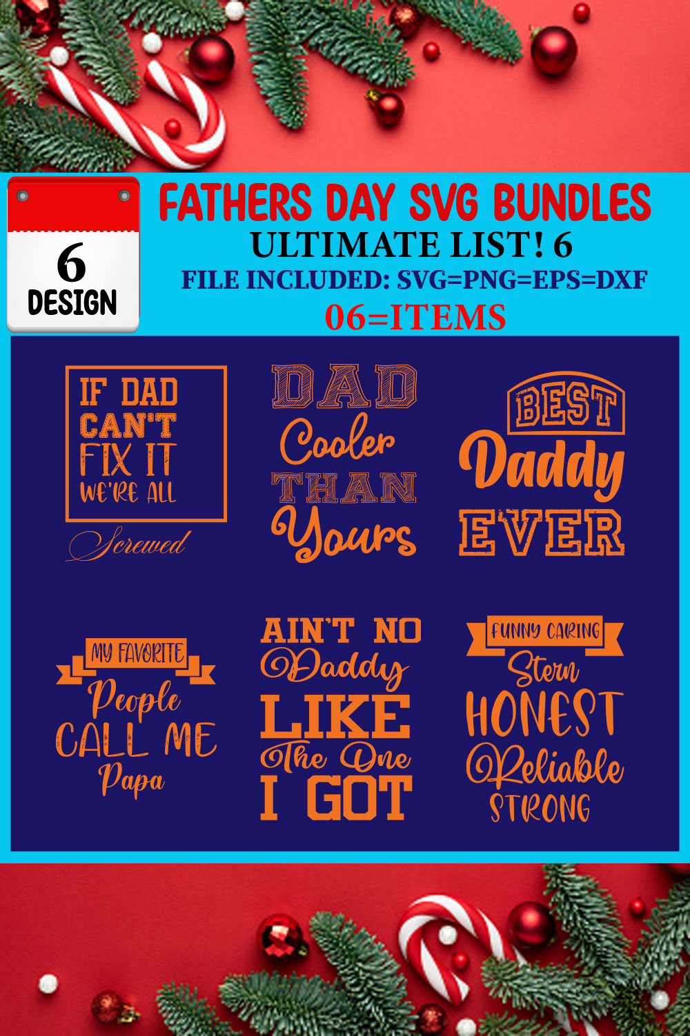 Fathers Day SVG T-shirt Design Bundle pinterest preview image.