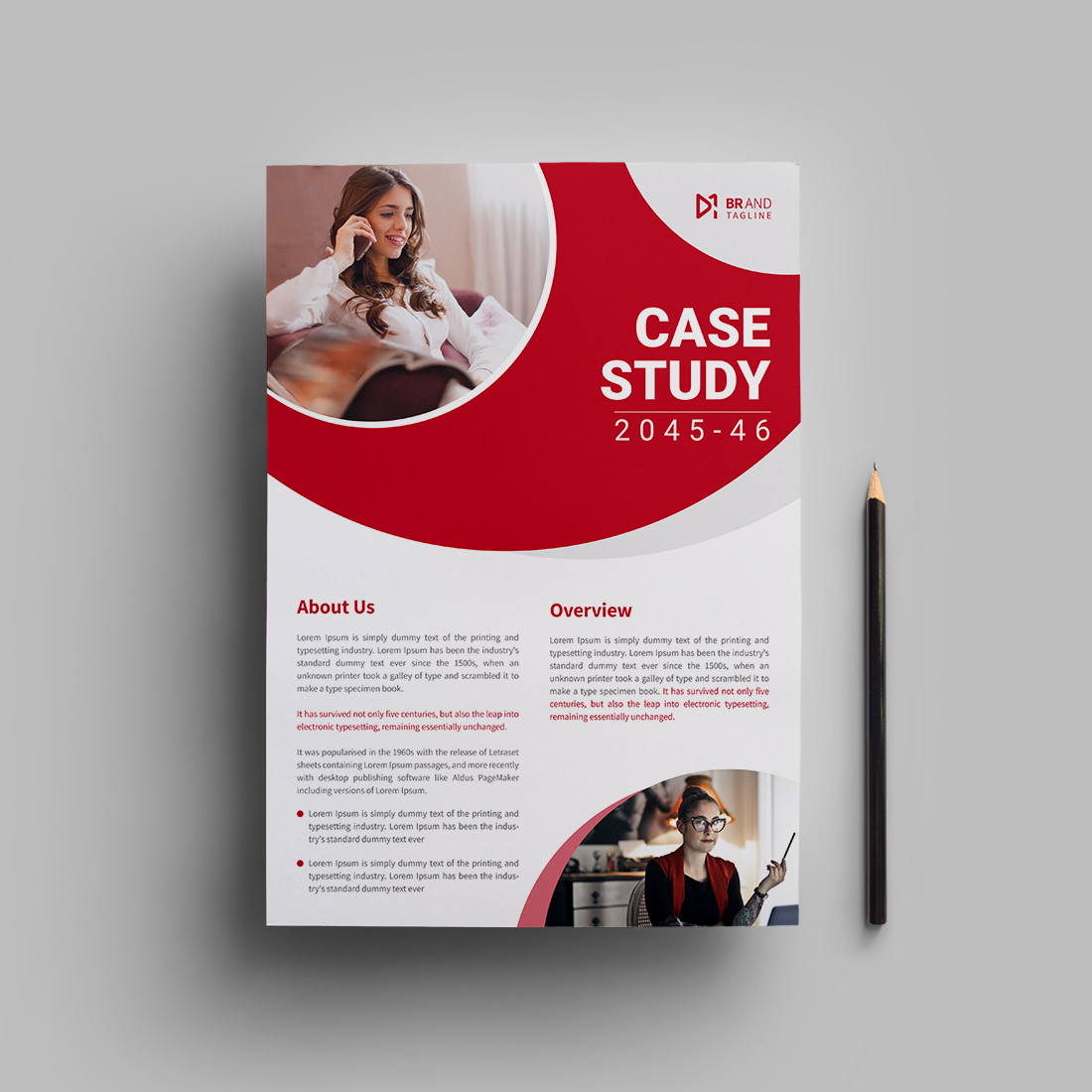 Case study flyer template design preview image.