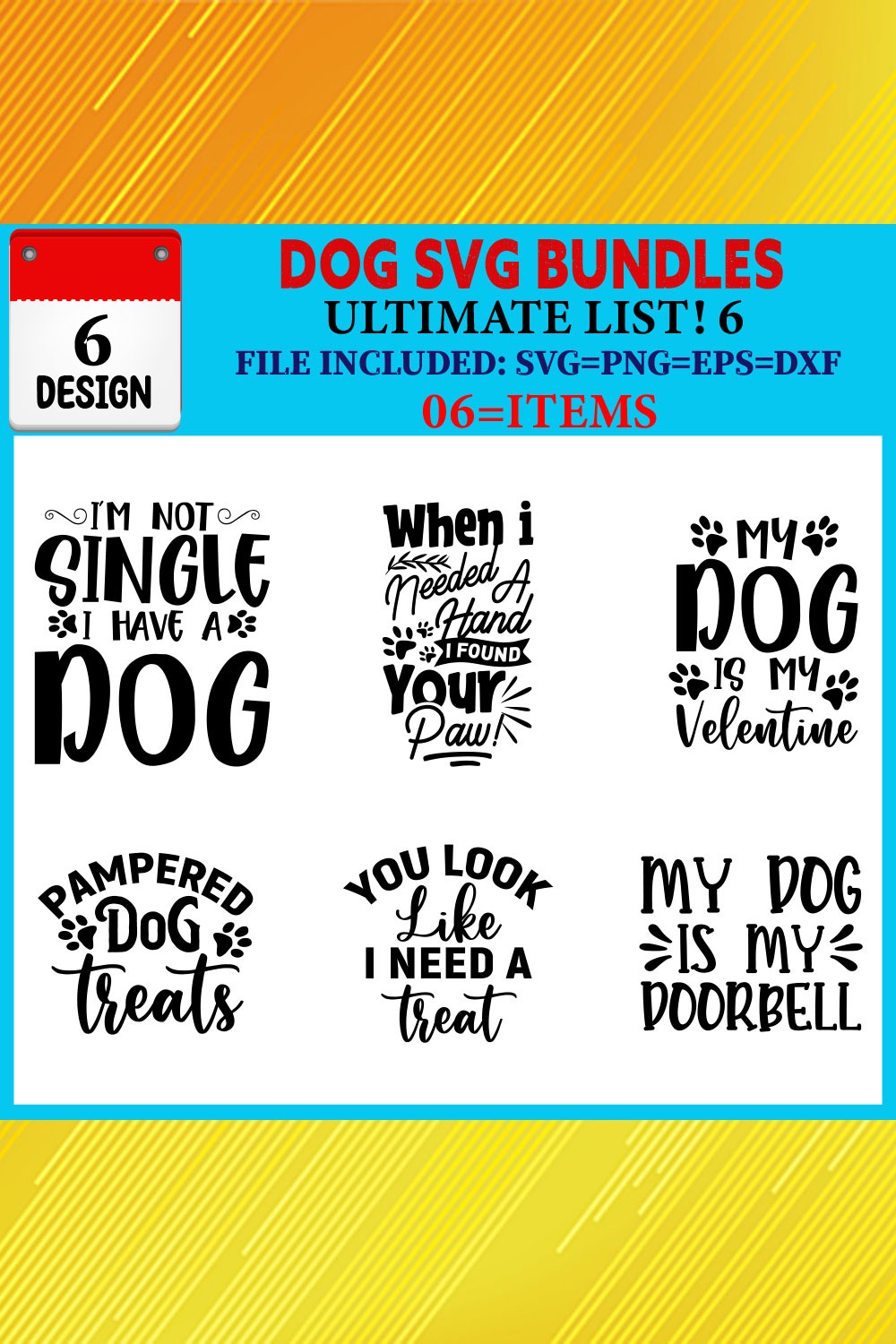 Dog T-shirt Design Bundle Vol-07 pinterest preview image.