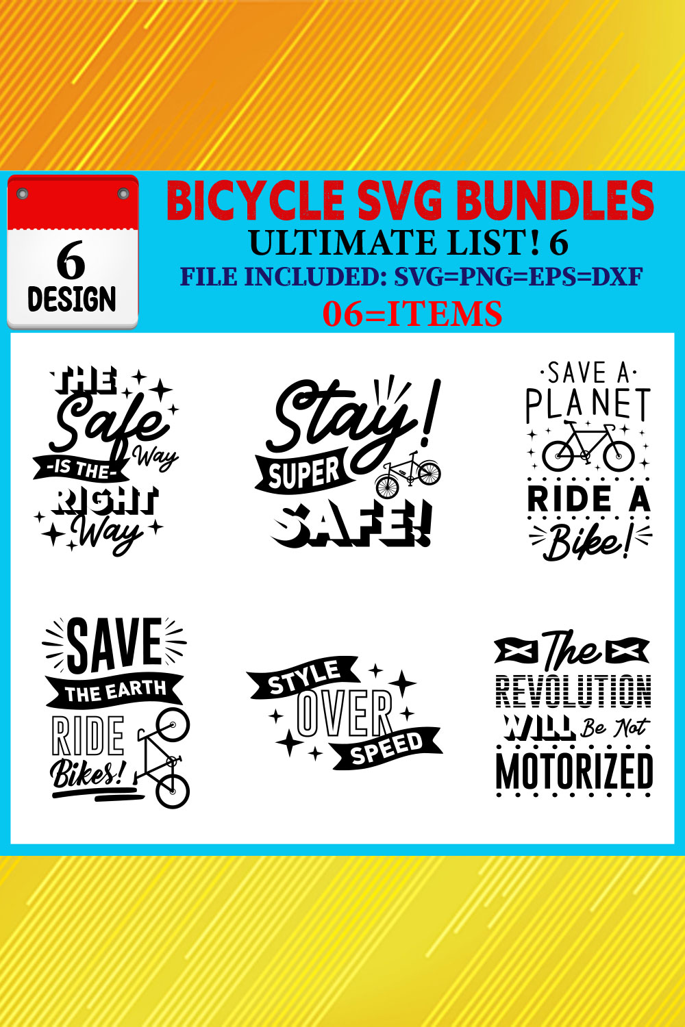 Bicycle T-shirt Design Bundle Vol-04 pinterest preview image.