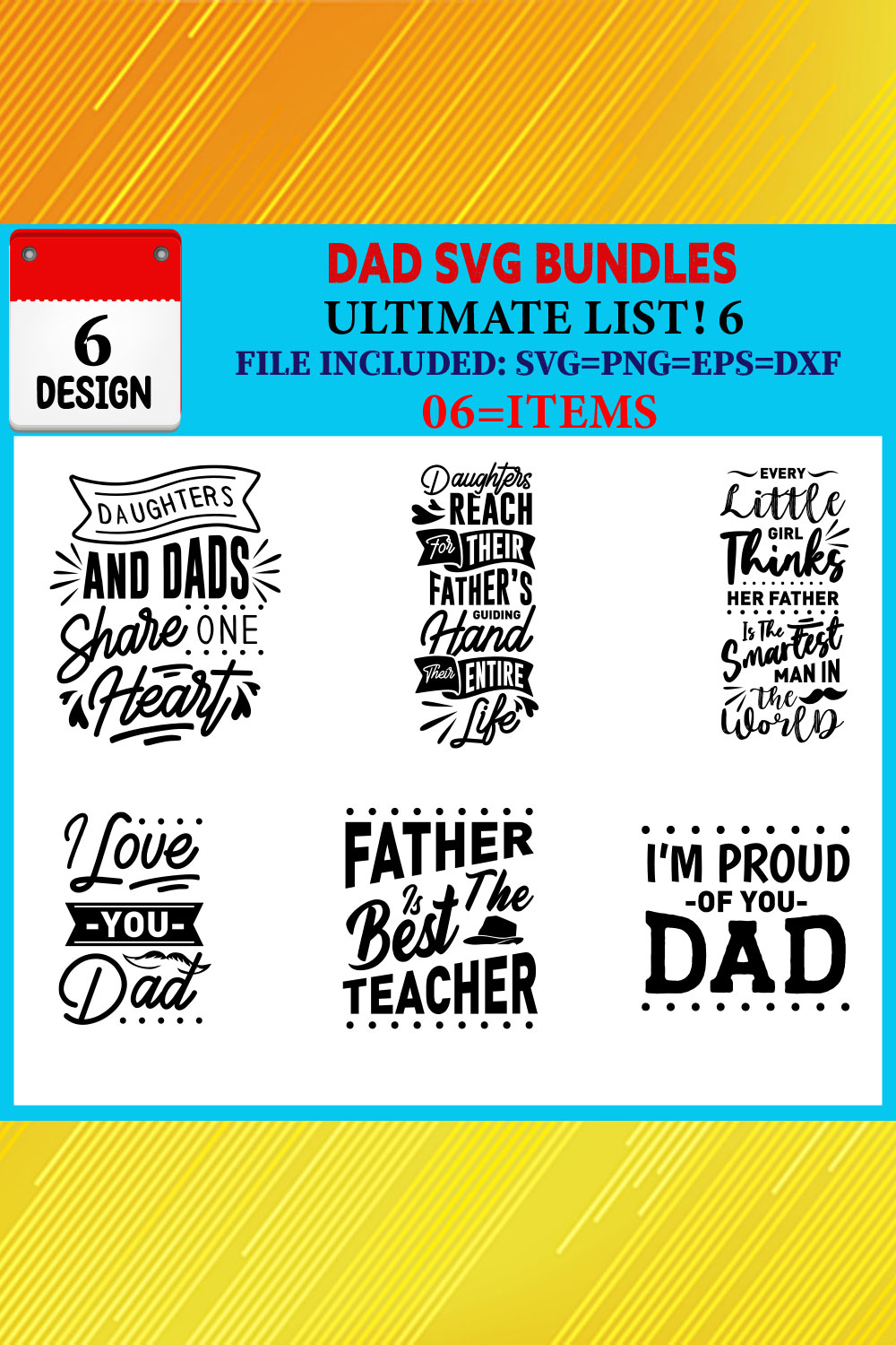 Dad T-shirt Design Bundle Vol-03 pinterest preview image.