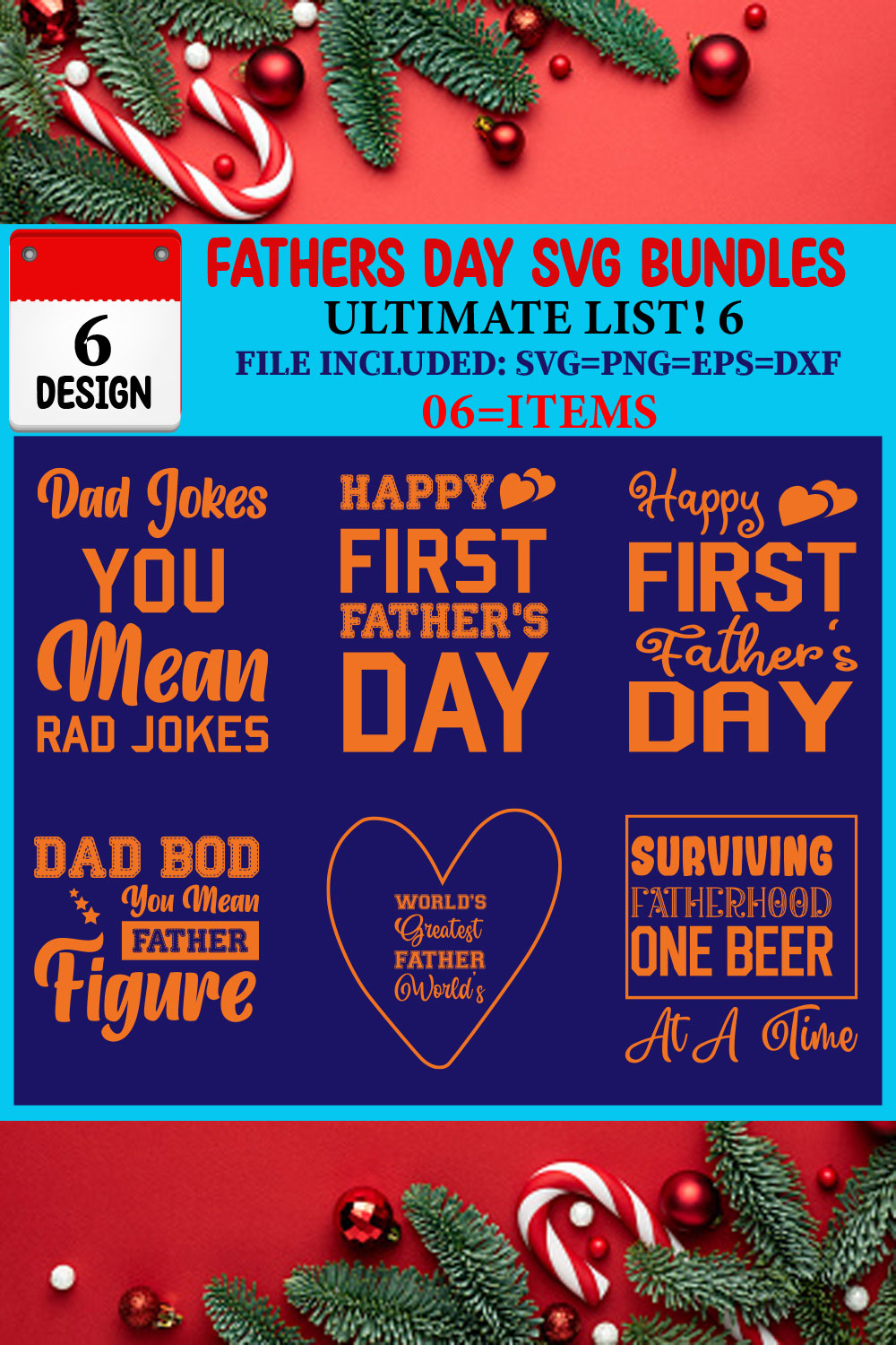 Fathers Day SVG T-shirt Design Bundle pinterest preview image.