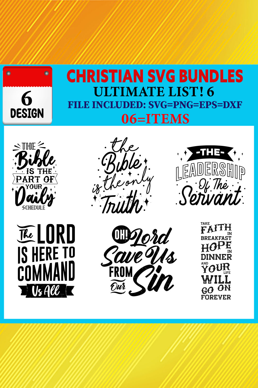 Christian T-shirt Design Bundle Vol-04 pinterest preview image.