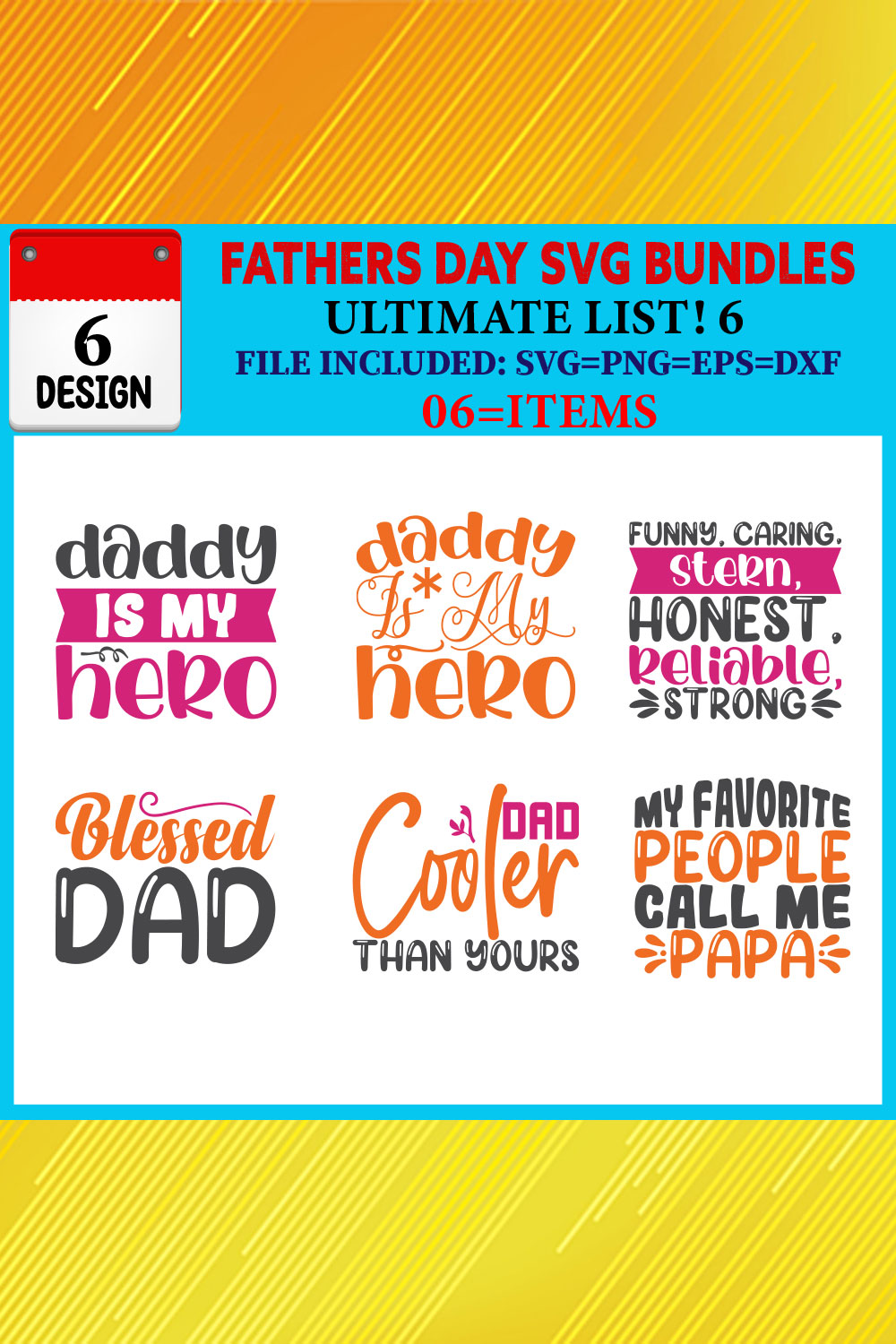 Fathers Day T-shirt Design Bundle Vol-07 pinterest preview image.