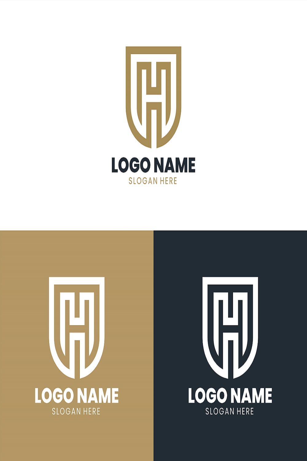 Flat design letter h logo template pinterest preview image.