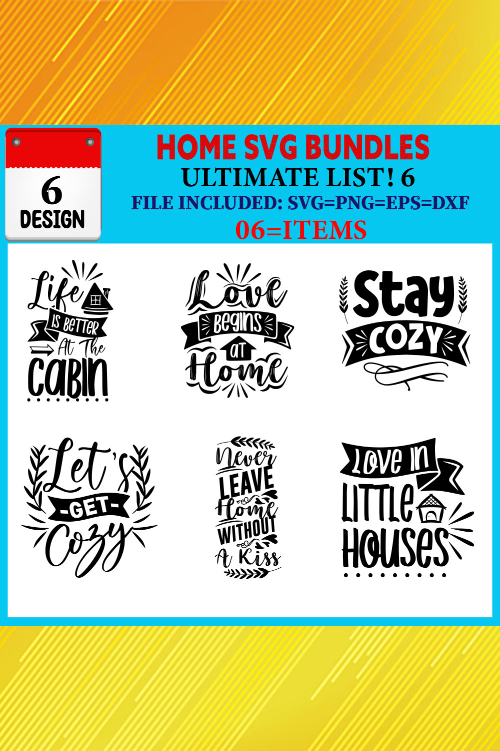 Home T-shirt Design Bundle Vol-03 pinterest preview image.