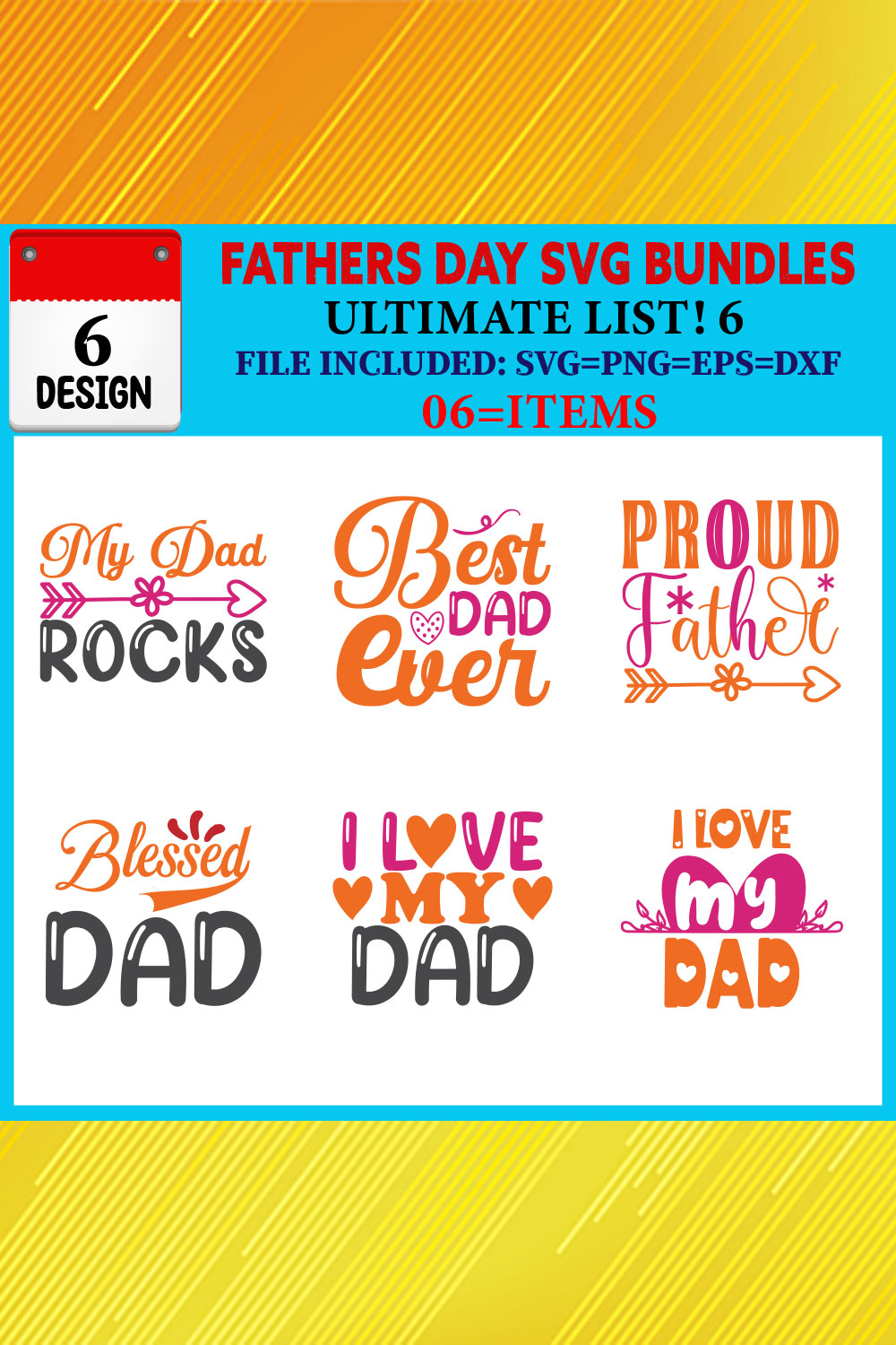 Fathers Day T-shirt Design Bundle Vol-08 pinterest preview image.