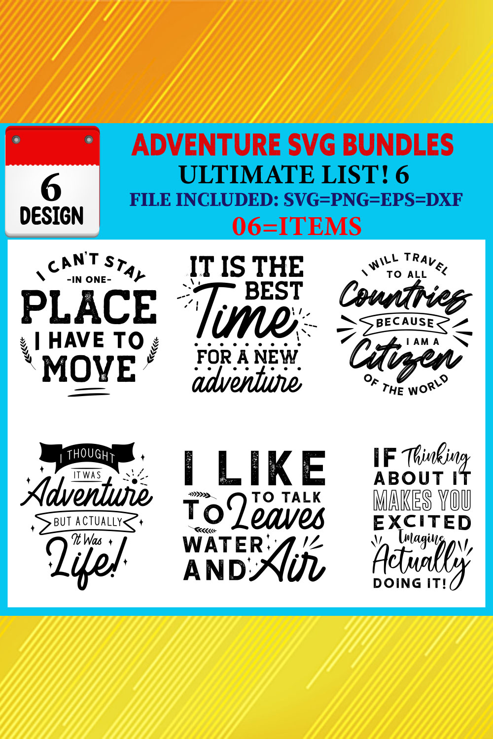 Adventure T-shirt Design Bundle Vol-04 pinterest preview image.