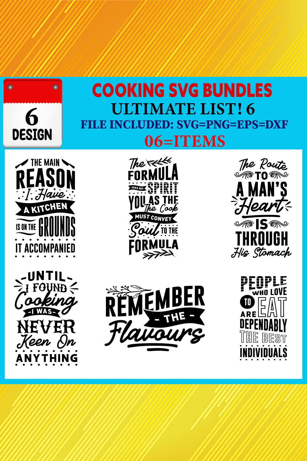 Cooking T-shirt Design Bundle Vol-04 pinterest preview image.