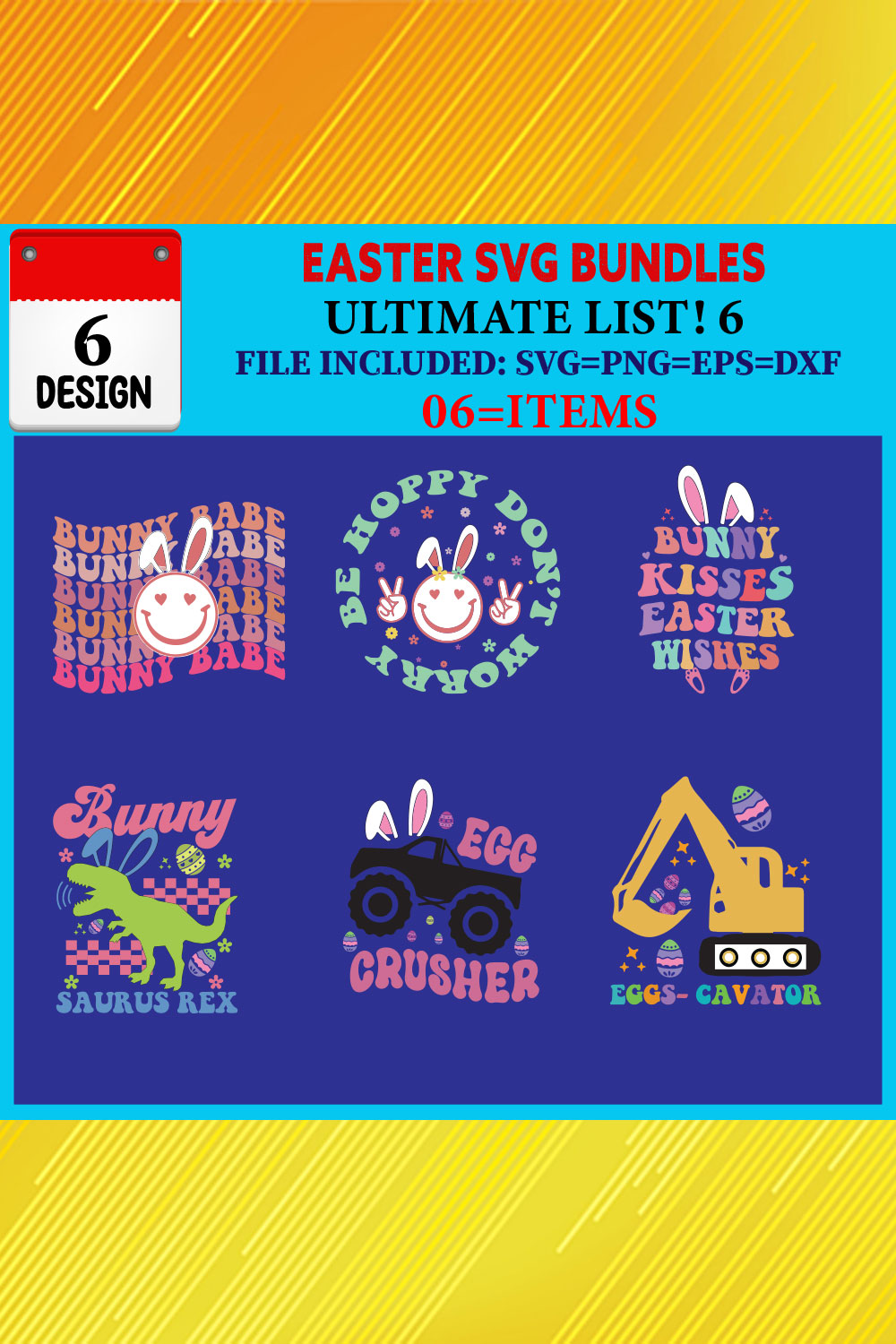 Easter T-shirt Design Bundle Vol-09 pinterest preview image.