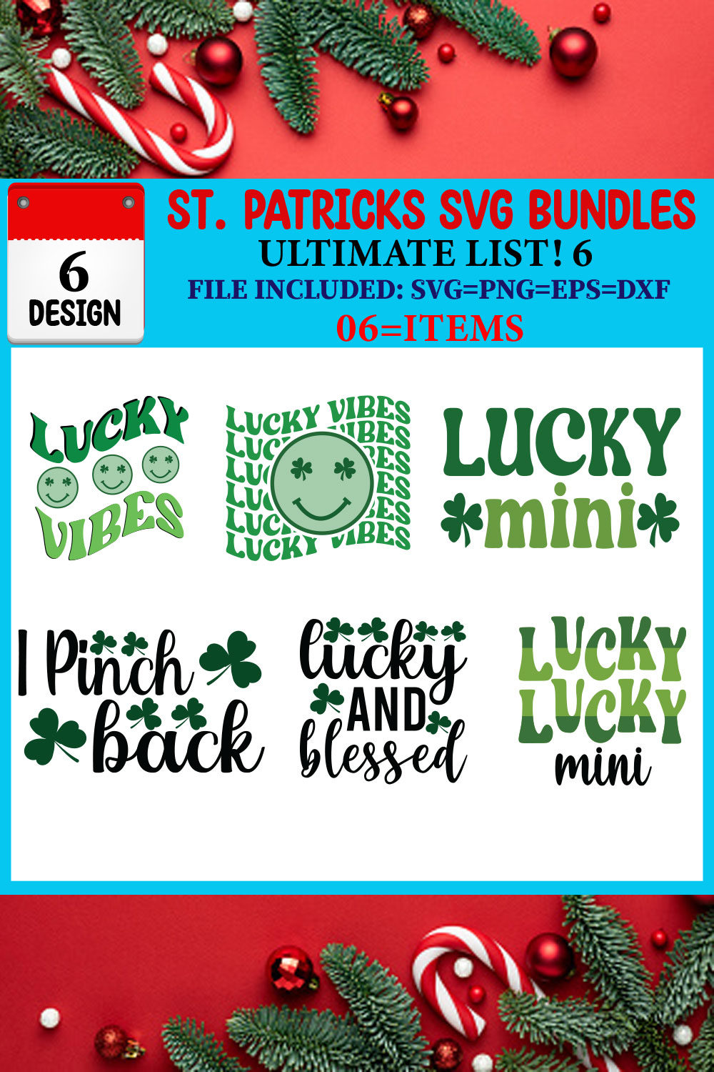 St Patricks T-shirt Design Bundle pinterest preview image.