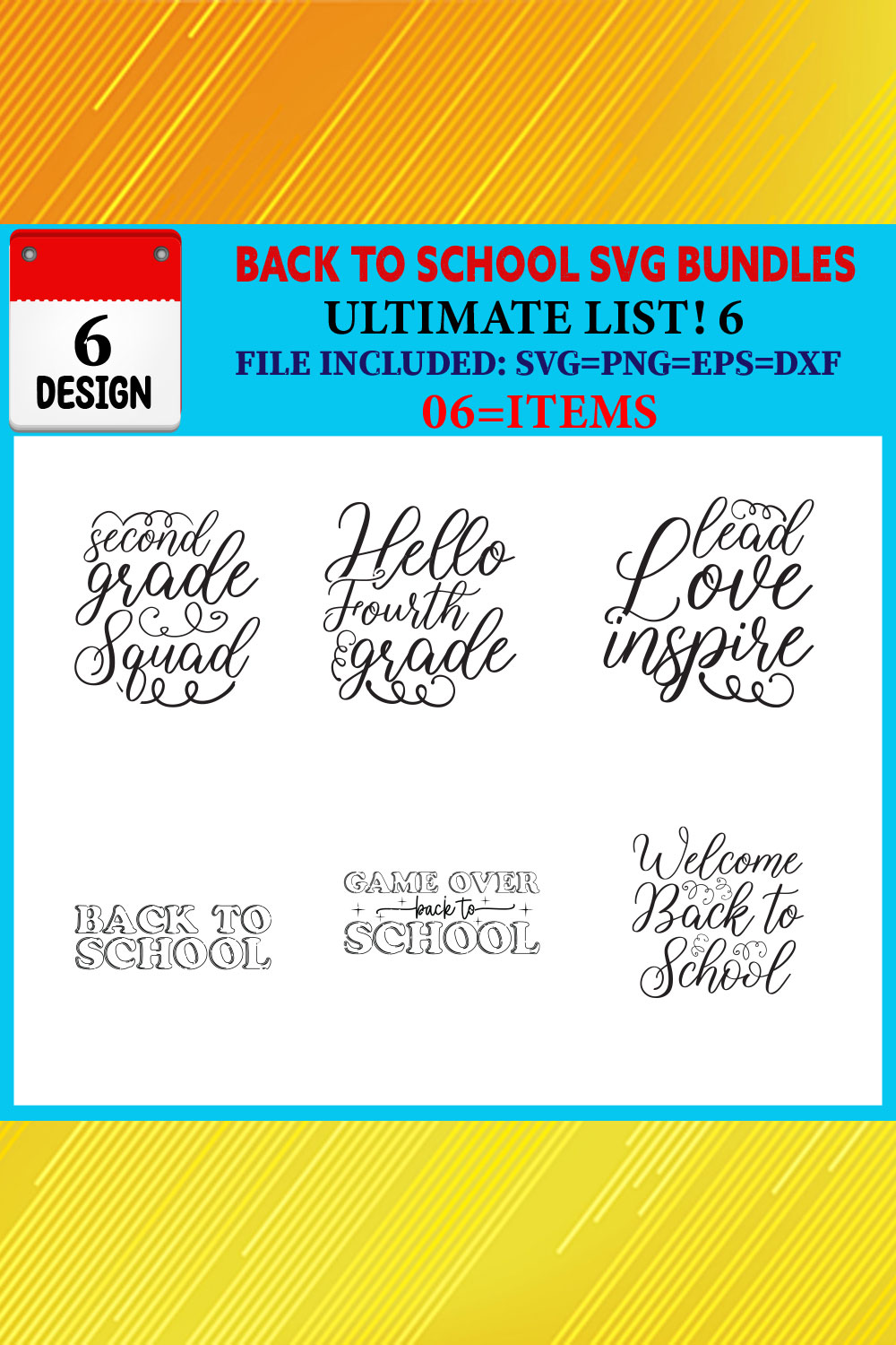 Back To School T-shirt Design Bundle Vol-13 pinterest preview image.