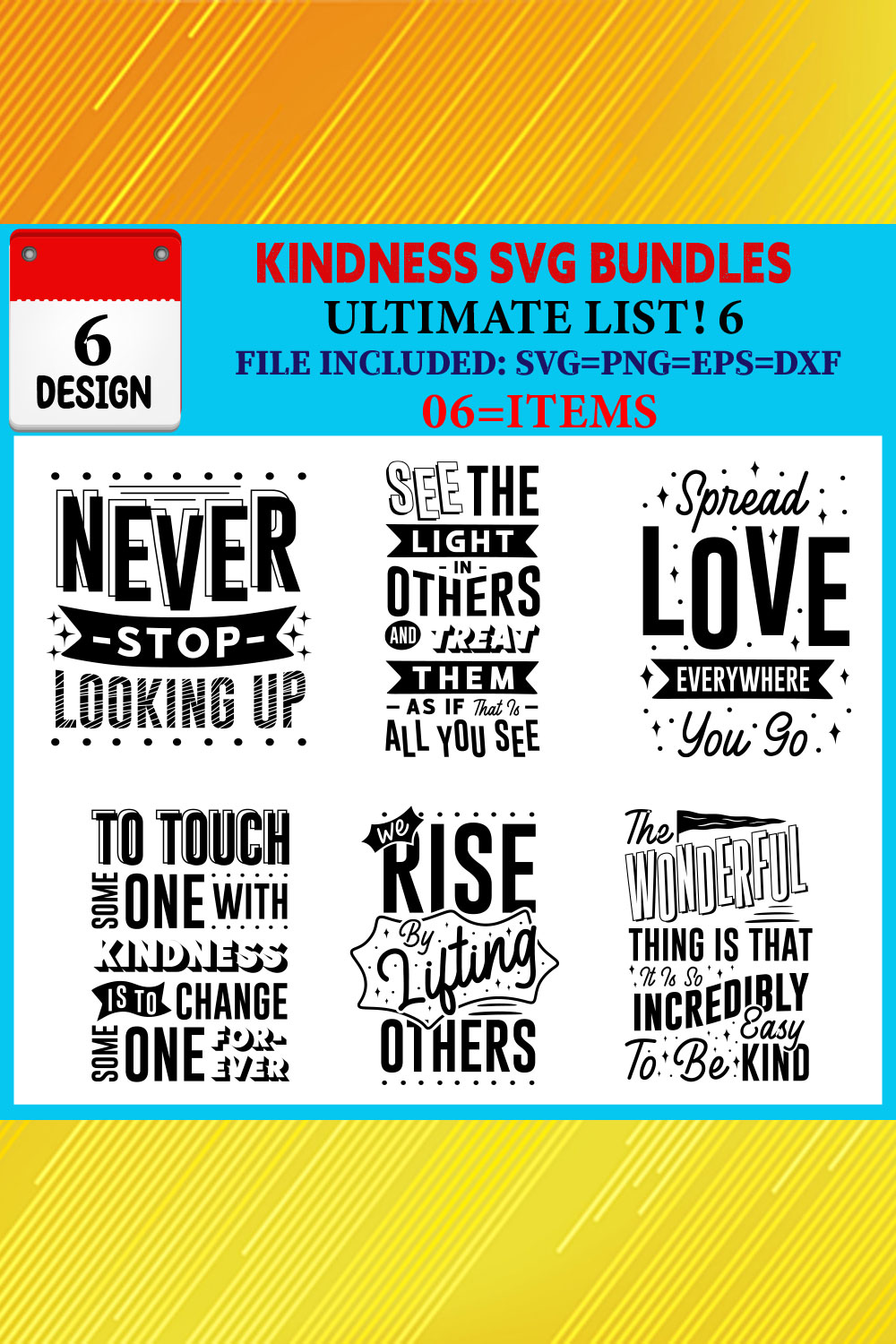 Kindness T-shirt Design Bundle Vol-04 pinterest preview image.