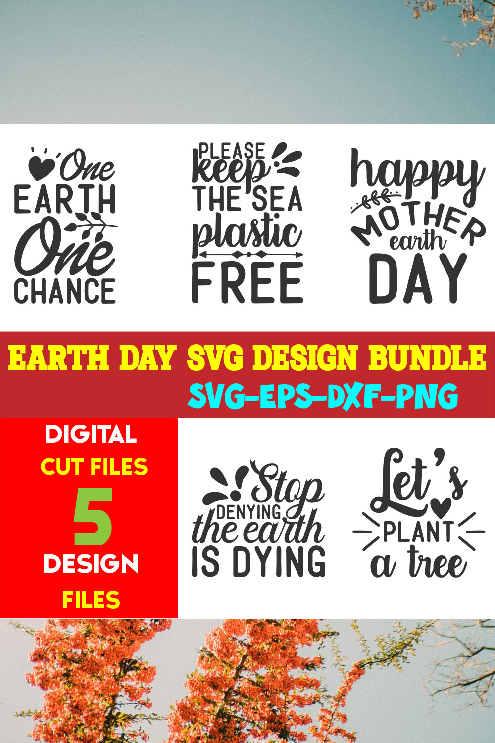 Earth Day T-shirt Design Bundle Volume-09 pinterest preview image.