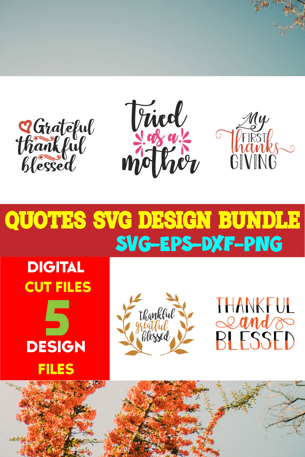 Quotes T-shirt Design Bundle Vol-14 pinterest preview image.