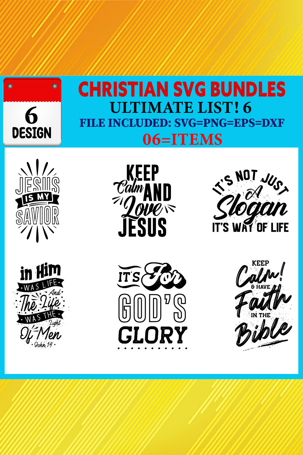 Christian T-shirt Design Bundle Vol-02 pinterest preview image.