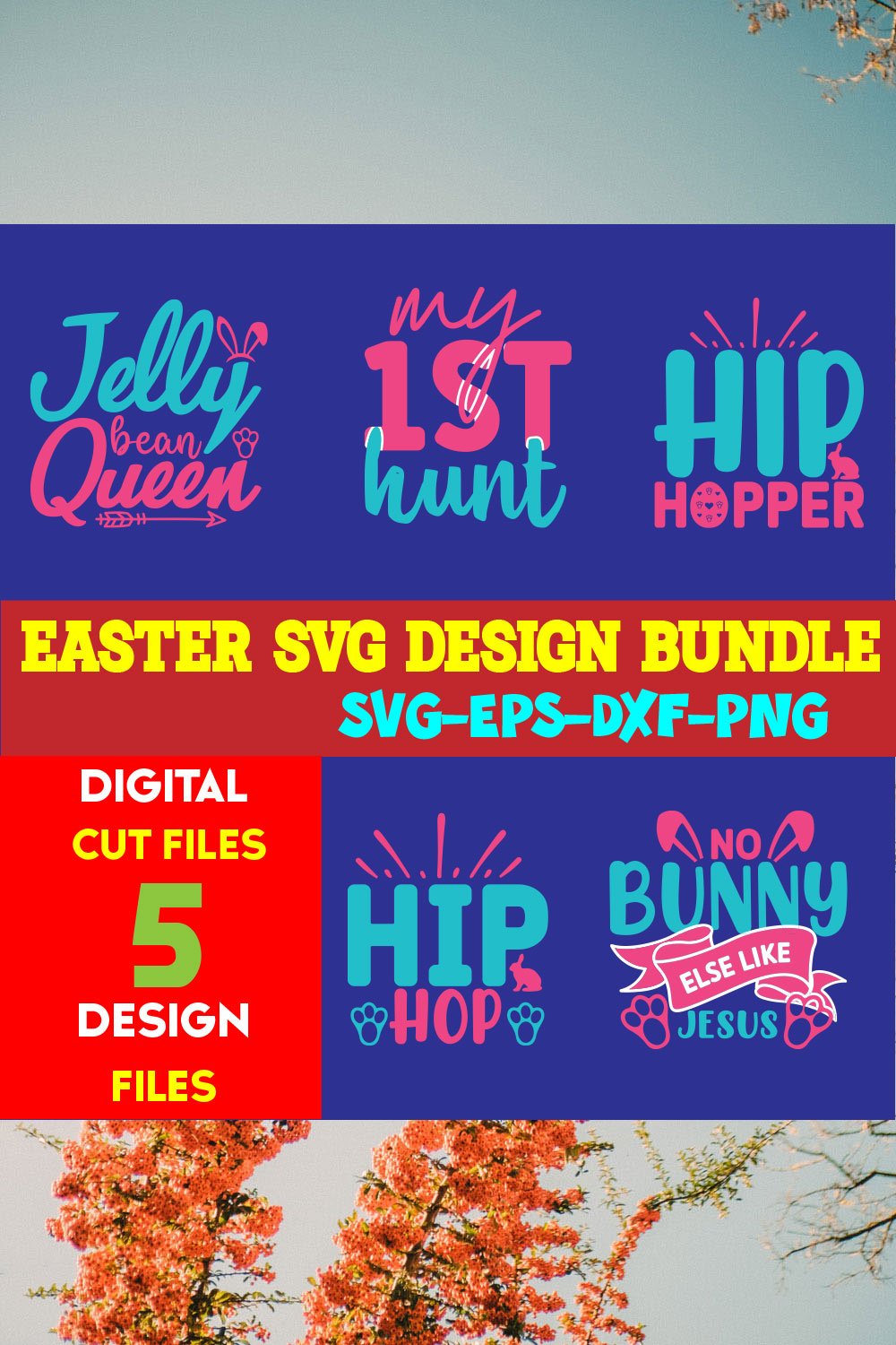 Easter T-shirt Design Bundle Vol- 11 pinterest preview image.