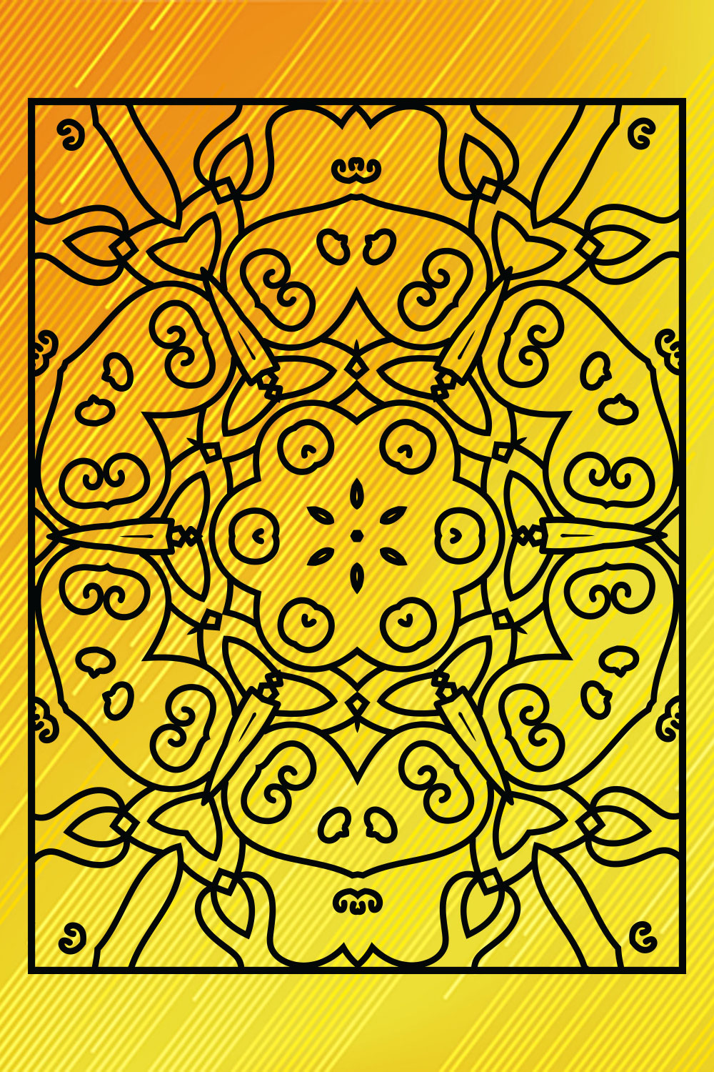 Adults Mandala Coloring Book Interiors Vol-34 pinterest preview image.