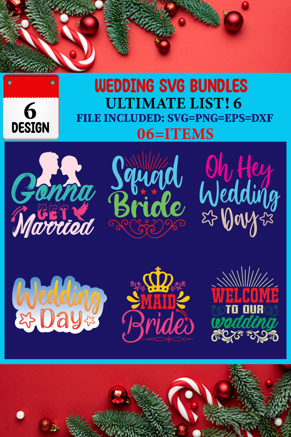 Wedding T-shirt Design Bundle pinterest preview image.