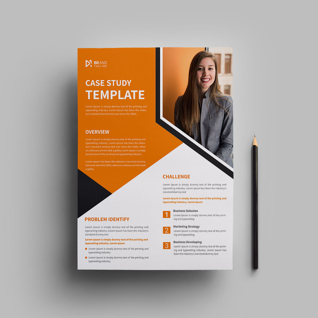 Case study flyer design preview image.