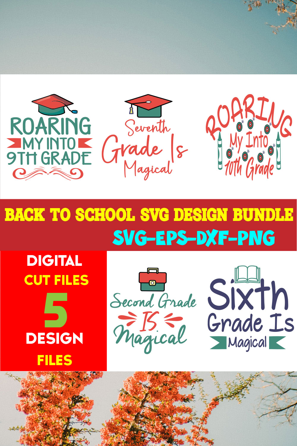 Back To School T-shirt Design Bundle Volume-18 pinterest preview image.