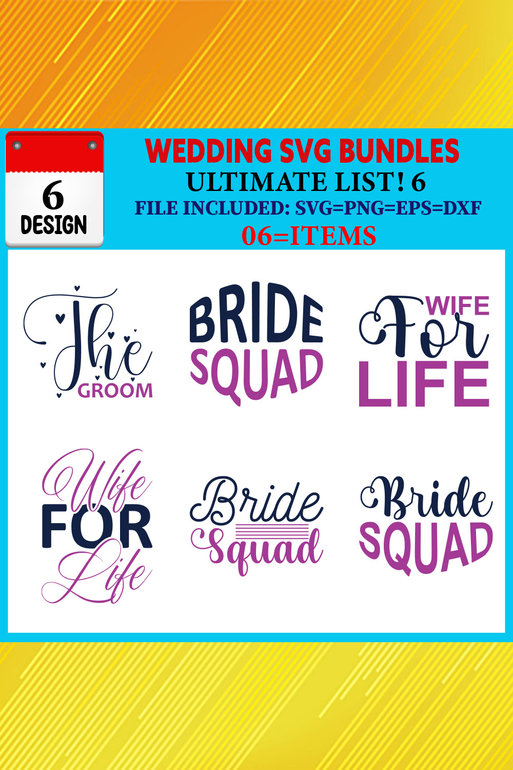 Wedding T-shirt Design Bundle Vol-05 pinterest preview image.