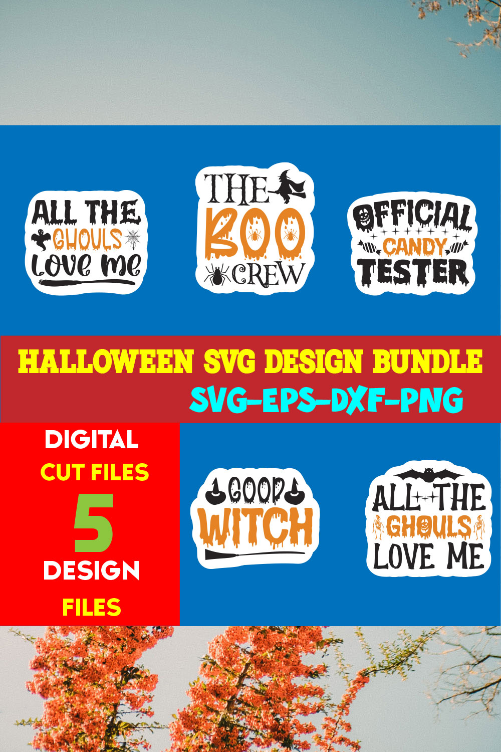 Halloween T-shirt Design Bundle Vol-20 pinterest preview image.