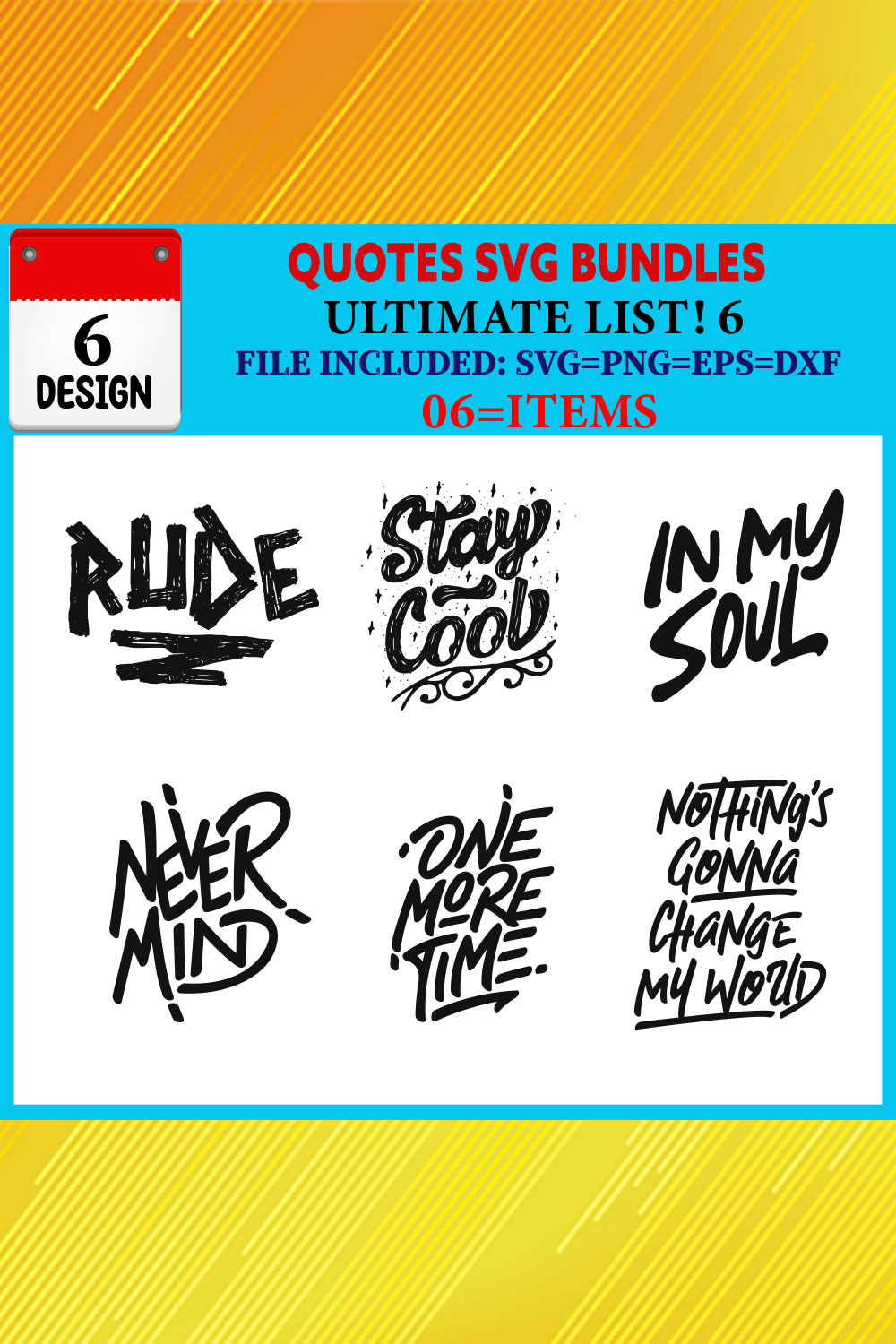 Quotes T-shirt Design Bundle Vol-02 pinterest preview image.