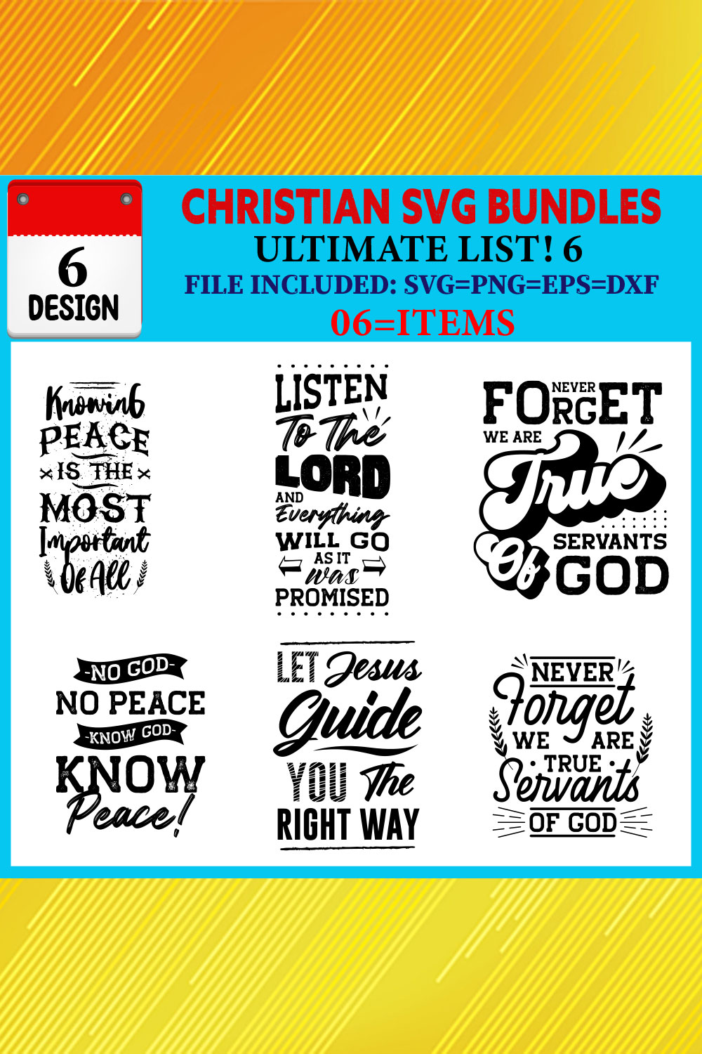 Christian T-shirt Design Bundle Vol-03 pinterest preview image.