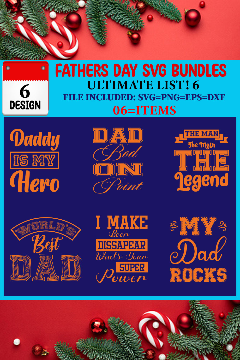 Fathers Day SVG T-shirt Design Bundle pinterest preview image.