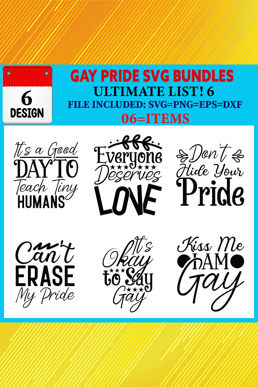 Gay Pride T-shirt Design Bundle Vol-03 pinterest preview image.