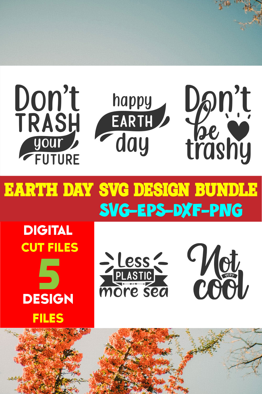 Earth Day T-shirt Design Bundle Volume-08 pinterest preview image.