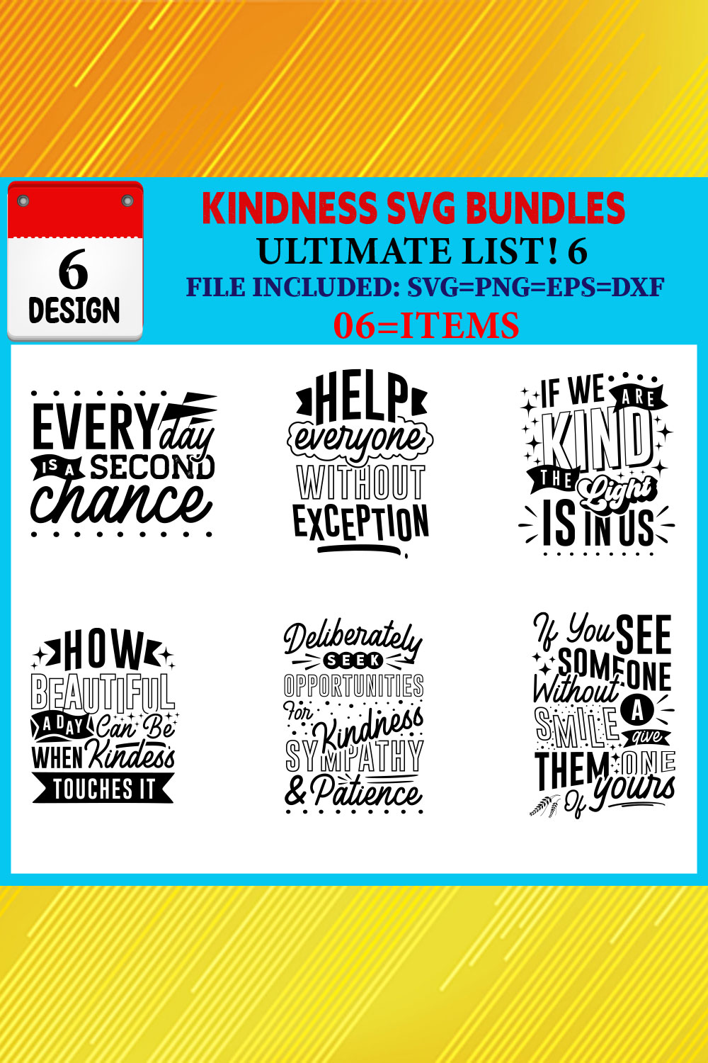 Kindness T-shirt Design Bundle Vol-02 pinterest preview image.