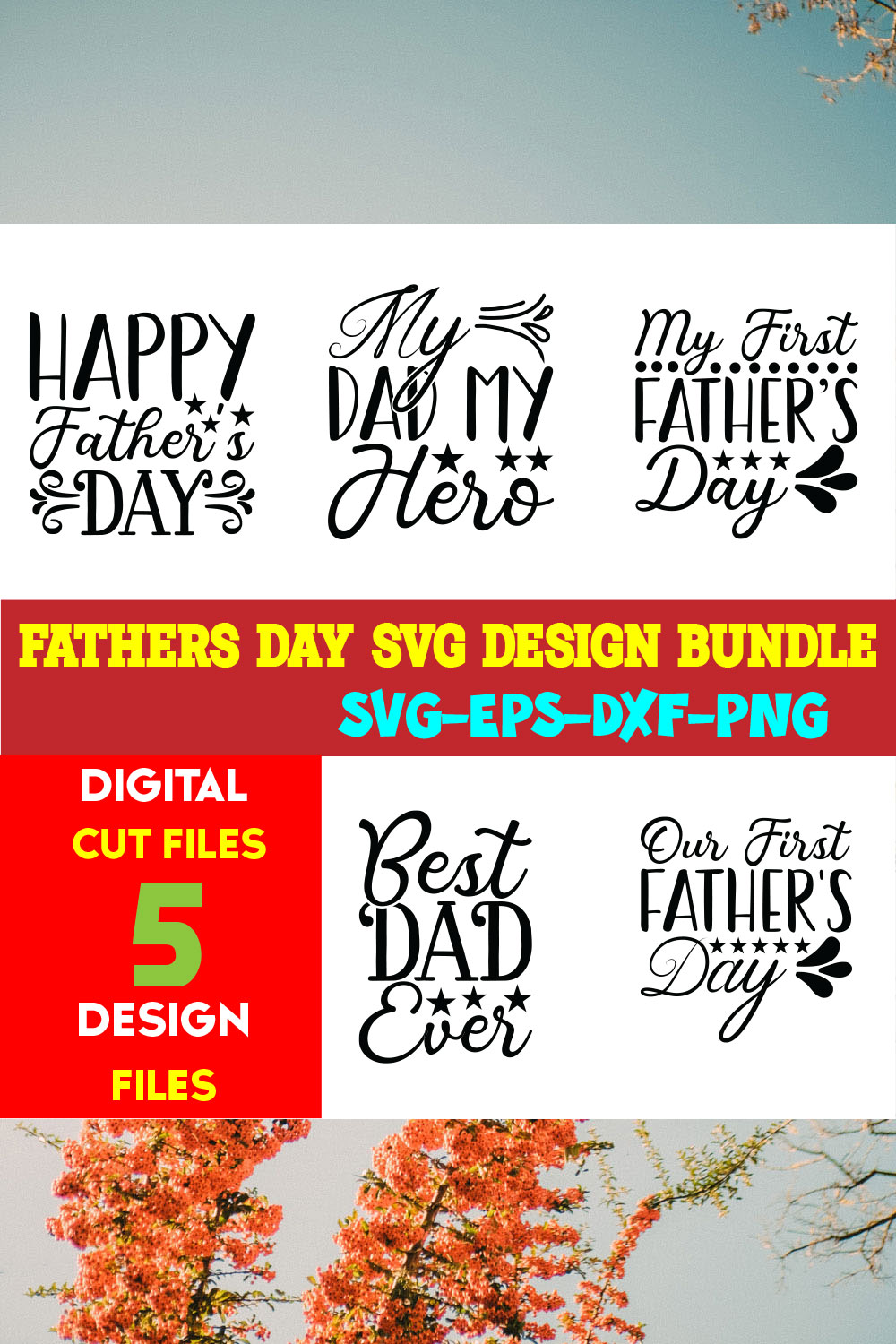 Fathers Day T-shirt Design Bundle Volume-12 pinterest preview image.