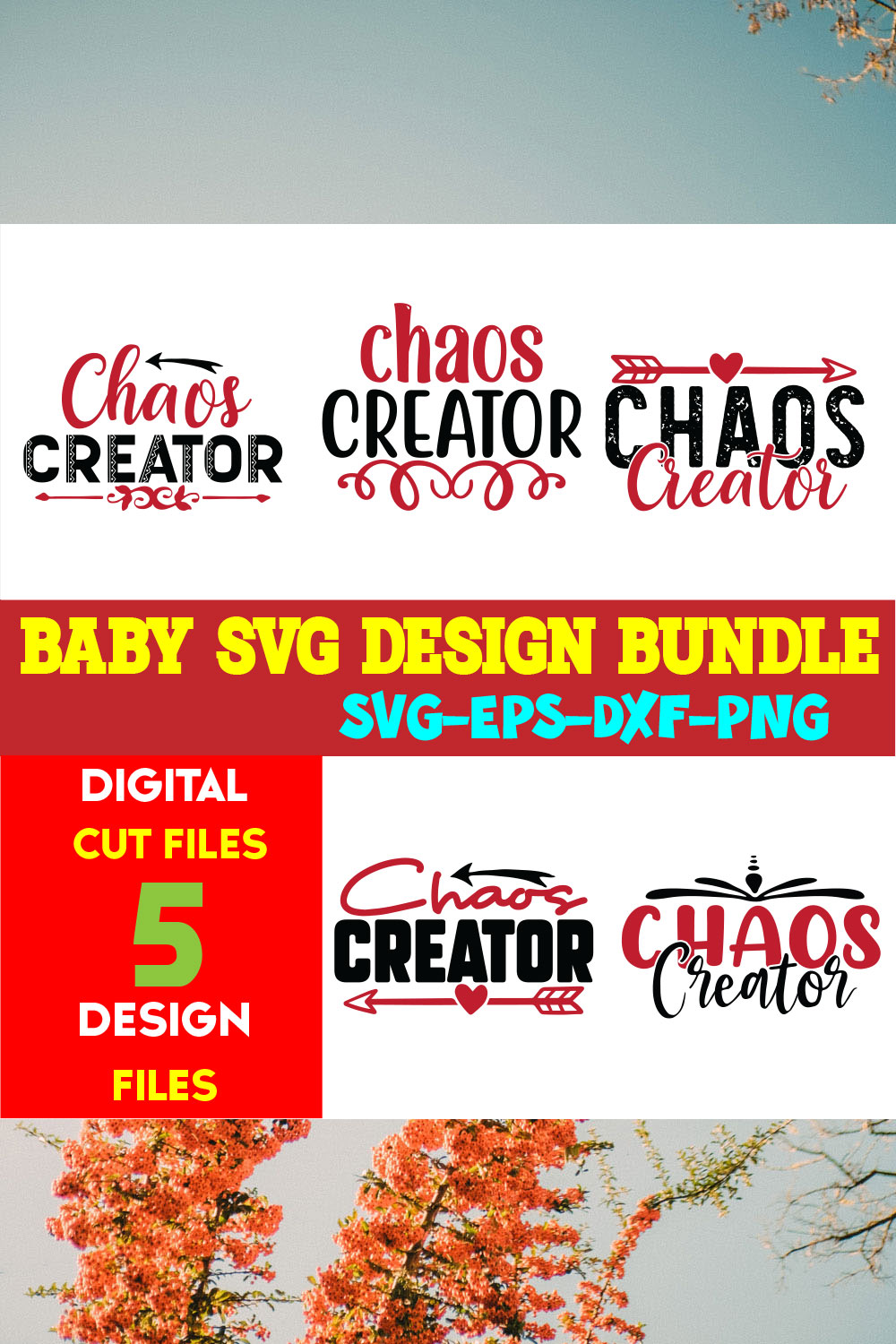 Baby T-shirt Design Bundle Volume-22 pinterest preview image.