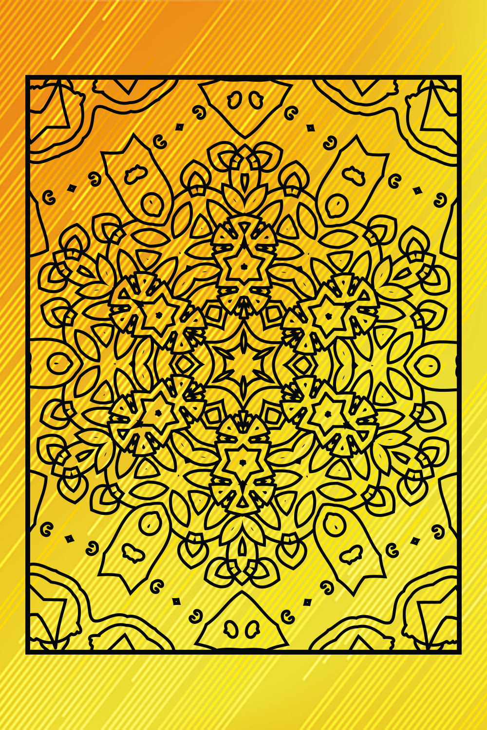 Adults Mandala Coloring Book Interiors Vol-35 pinterest preview image.
