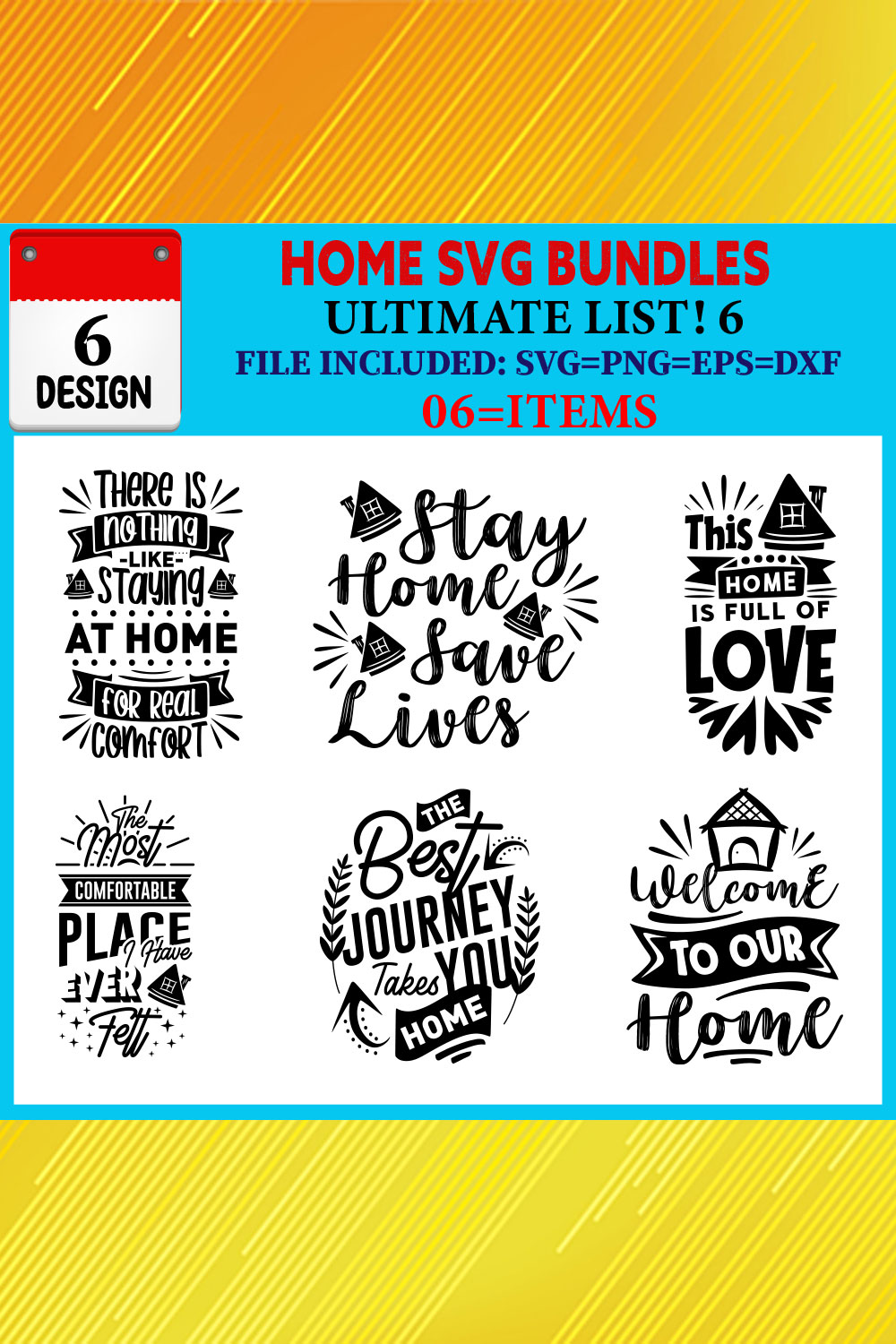 Home T-shirt Design Bundle Vol-04 pinterest preview image.