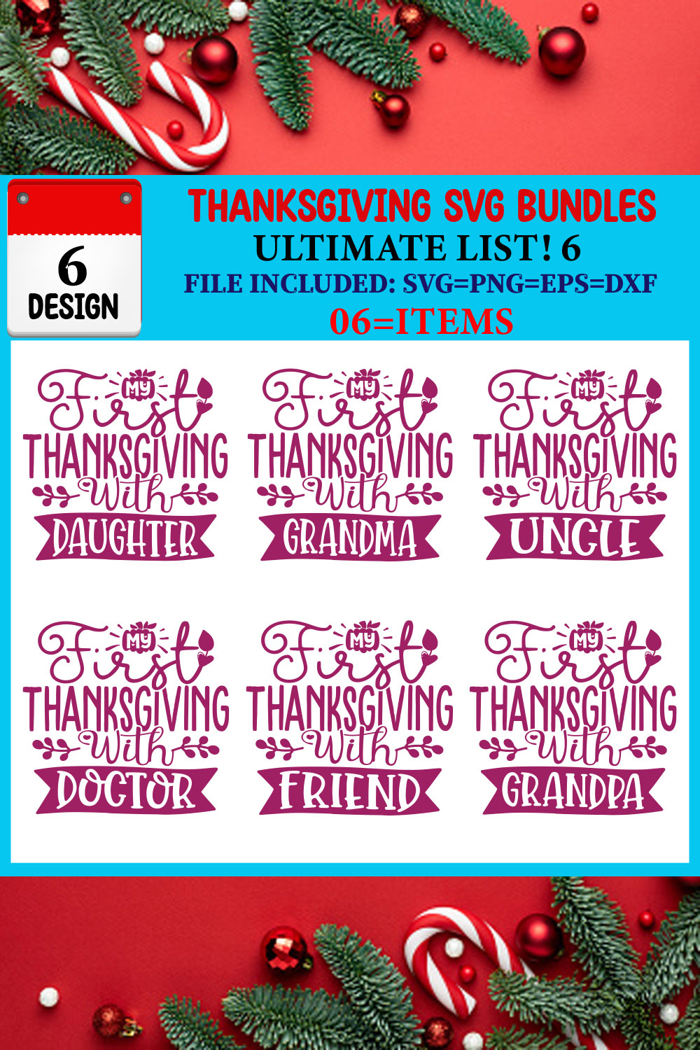 Thanksgiving T-shirt Design Bundle pinterest preview image.