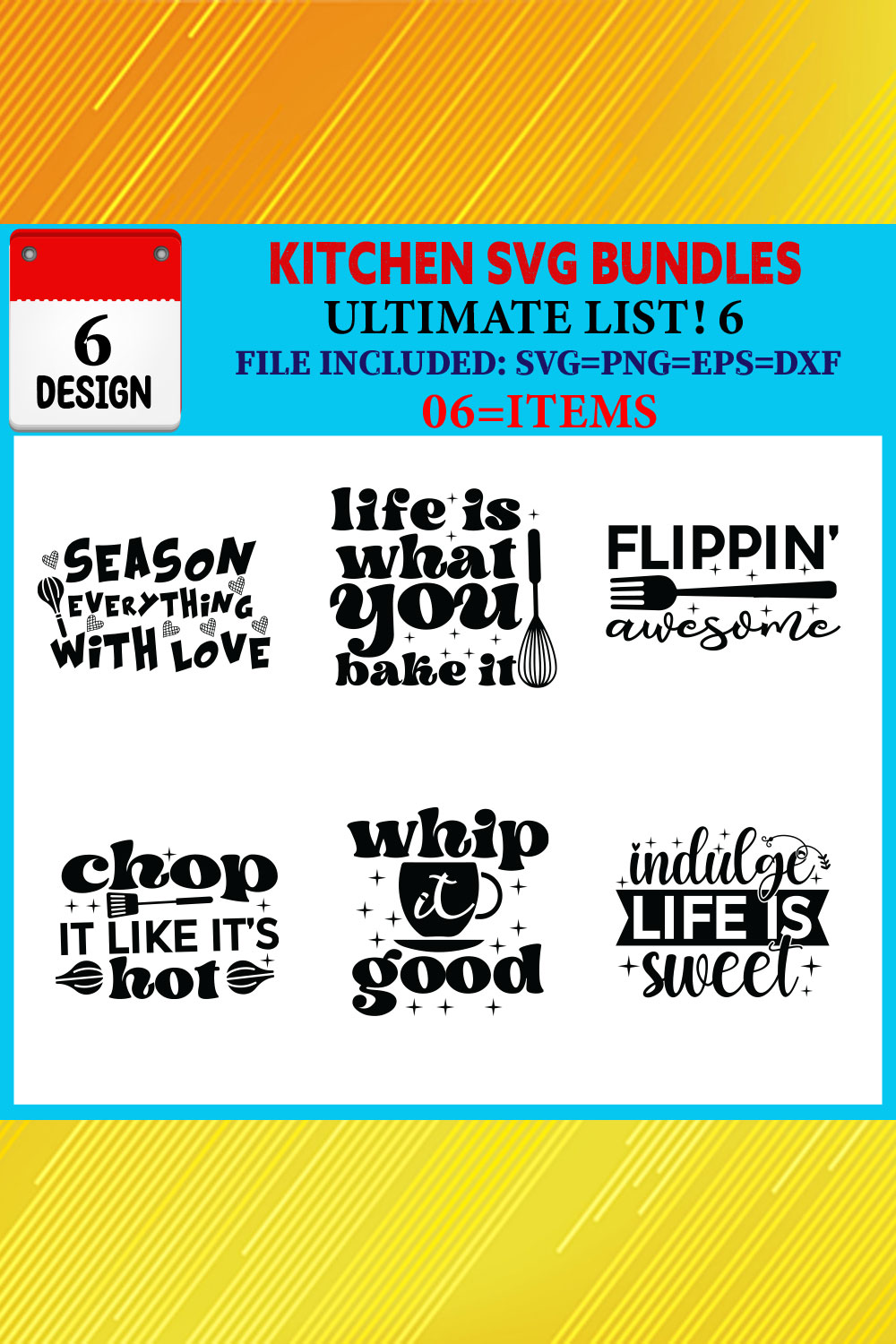 Kitchen T-shirt Design Bundle Vol-02 pinterest preview image.