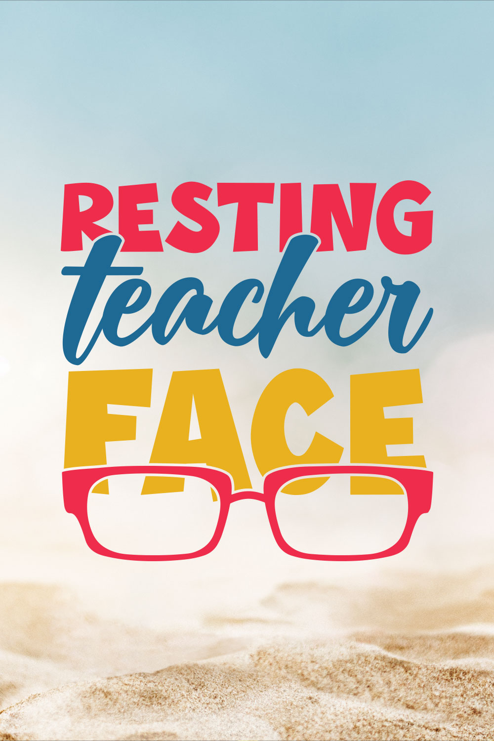 Resting Teacher Face Teacher's Day T-shirt Design pinterest preview image.