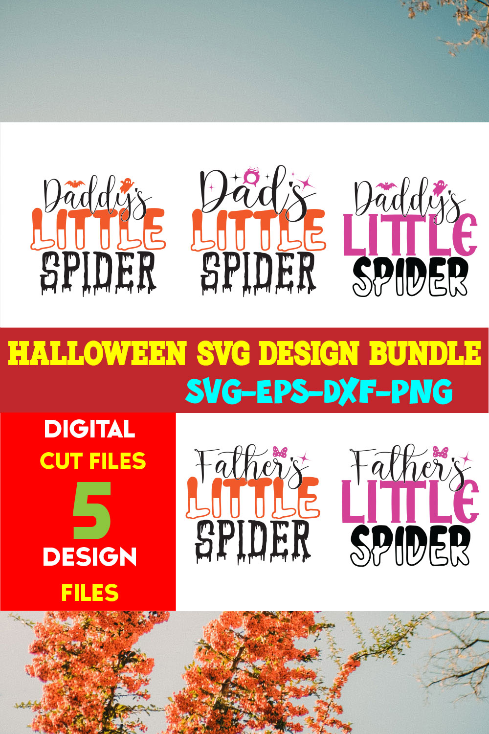 Halloween T-shirt Design Bundle Vol-39 pinterest preview image.