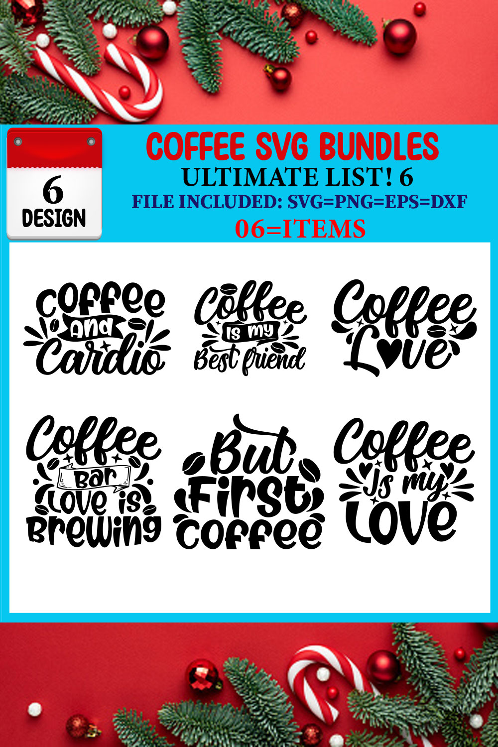 Coffee SVG T-shirt Design Bundle pinterest preview image.