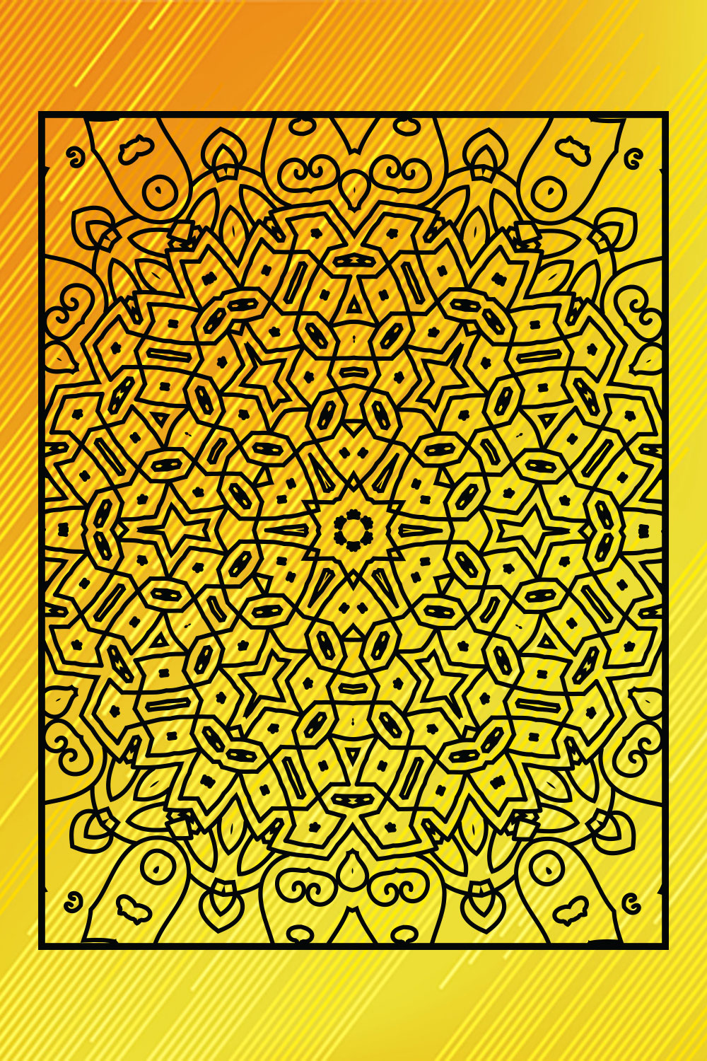 Adults Mandala Coloring Book Interiors Vol-39 pinterest preview image.