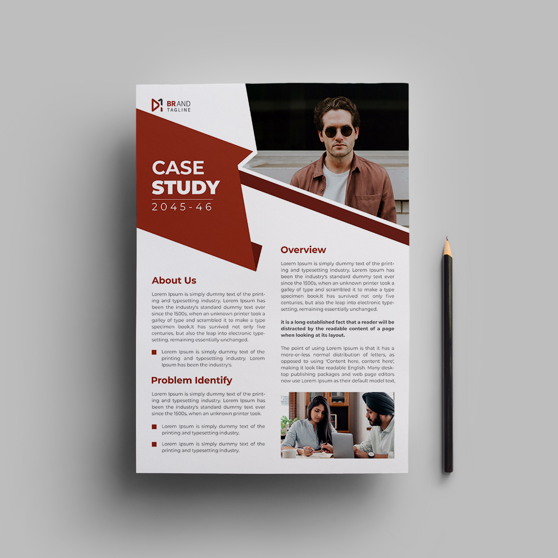 Case study flyer design template preview image.