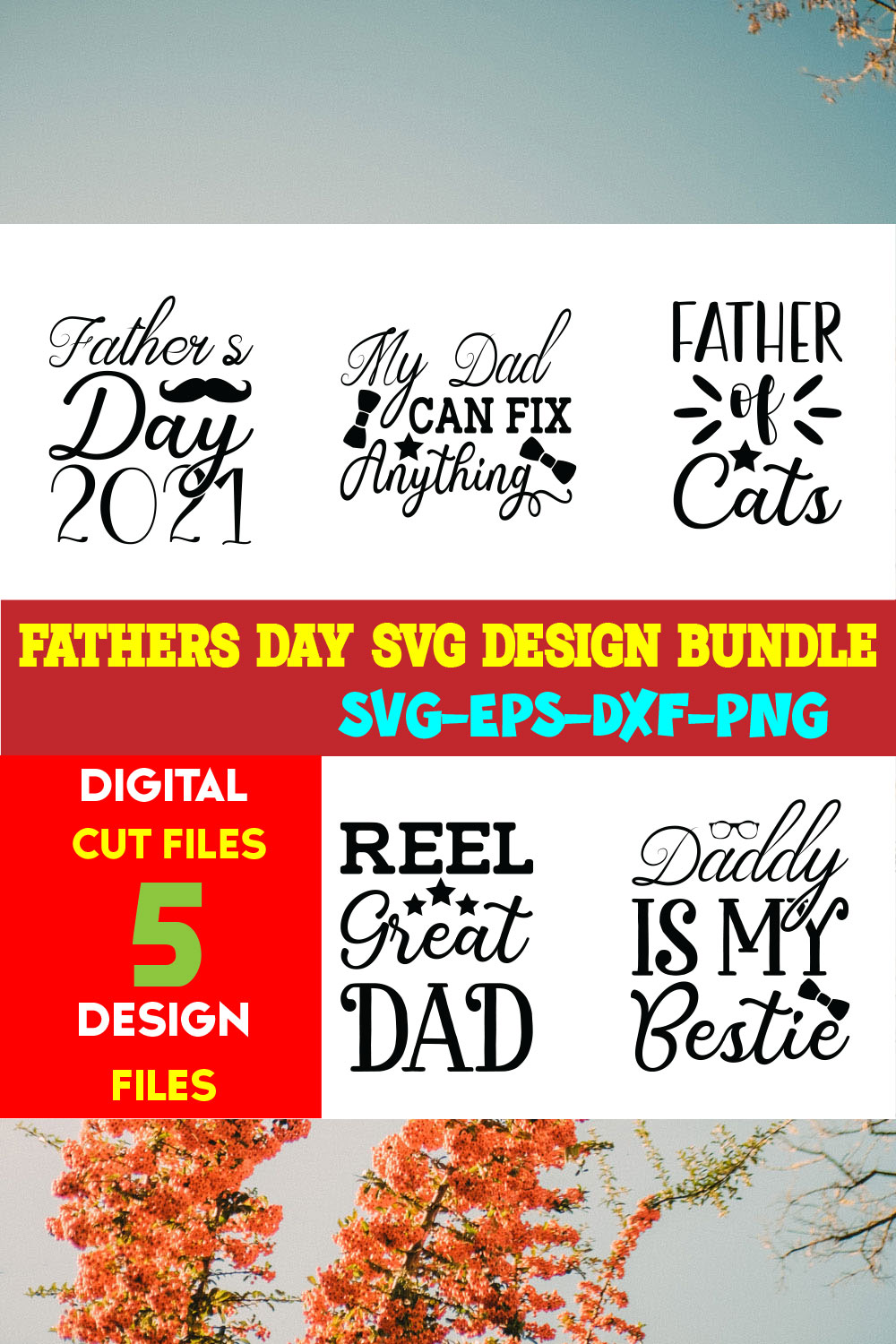 Fathers Day T-shirt Design Bundle Volume-10 pinterest preview image.