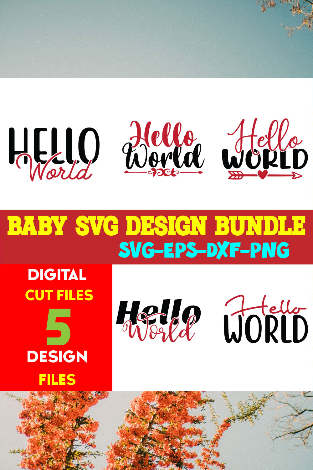 Baby T-shirt Design Bundle Volume-14 pinterest preview image.