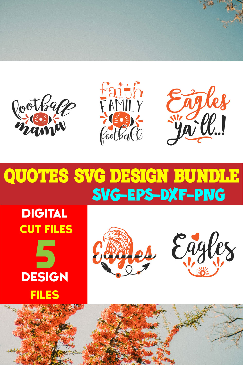 Quotes T-shirt Design Bundle Vol-06 pinterest preview image.