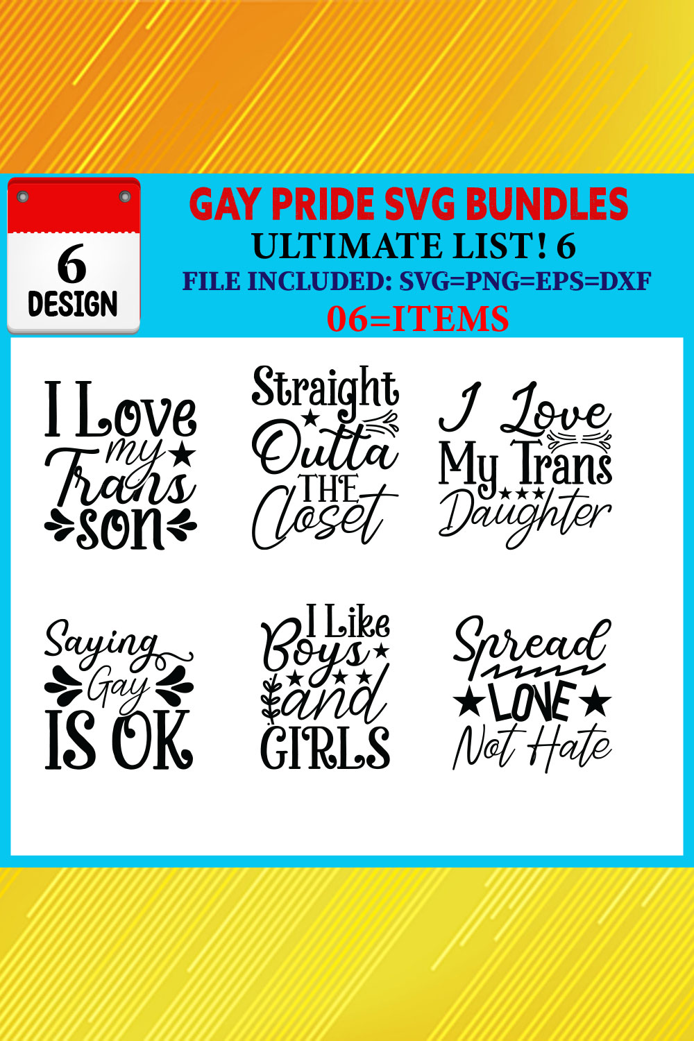 Gay Pride T-shirt Design Bundle Vol-01 pinterest preview image.