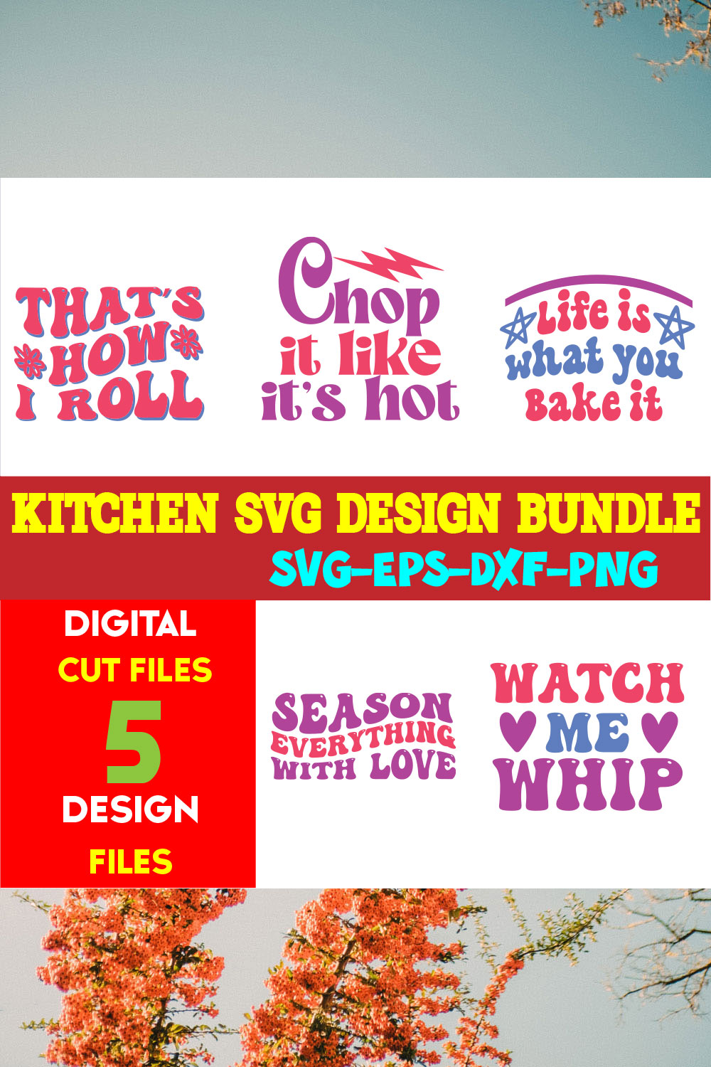 Kitchen T-shirt Design Bundle Vol-07 pinterest preview image.