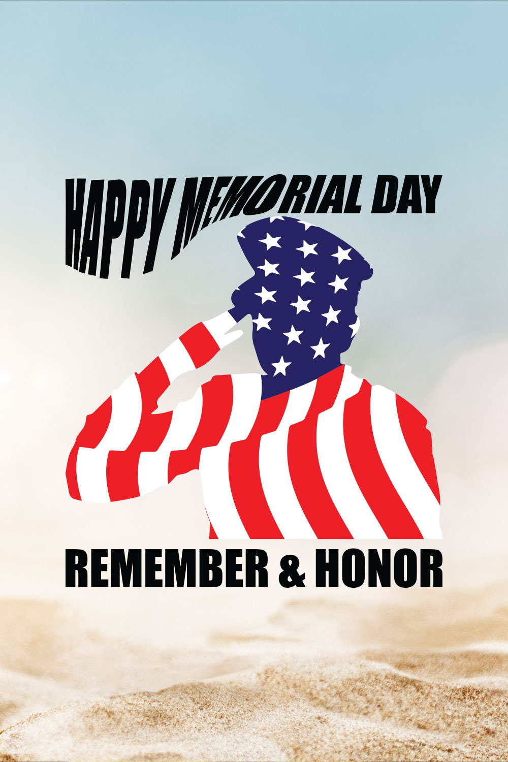 Happy Memorial Day pinterest preview image.